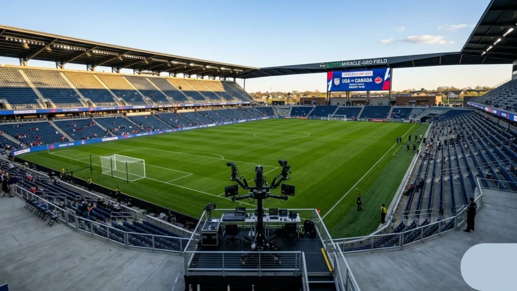 View of the pitch ahead of the USA vs Canada Women’s Soccer Friendly: Match Time, Lineups, Live Score & Key Moments broadcast.