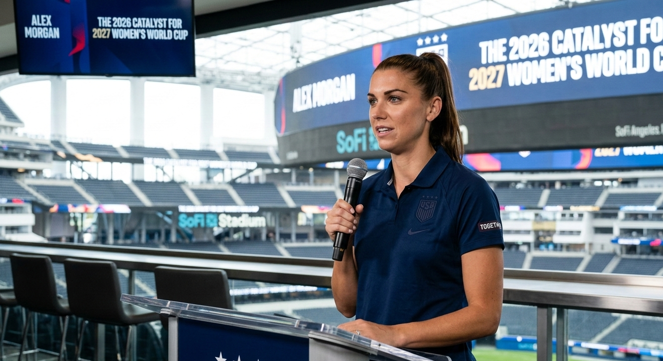 Alexa Morgan discussing the 2027 women's World Cup