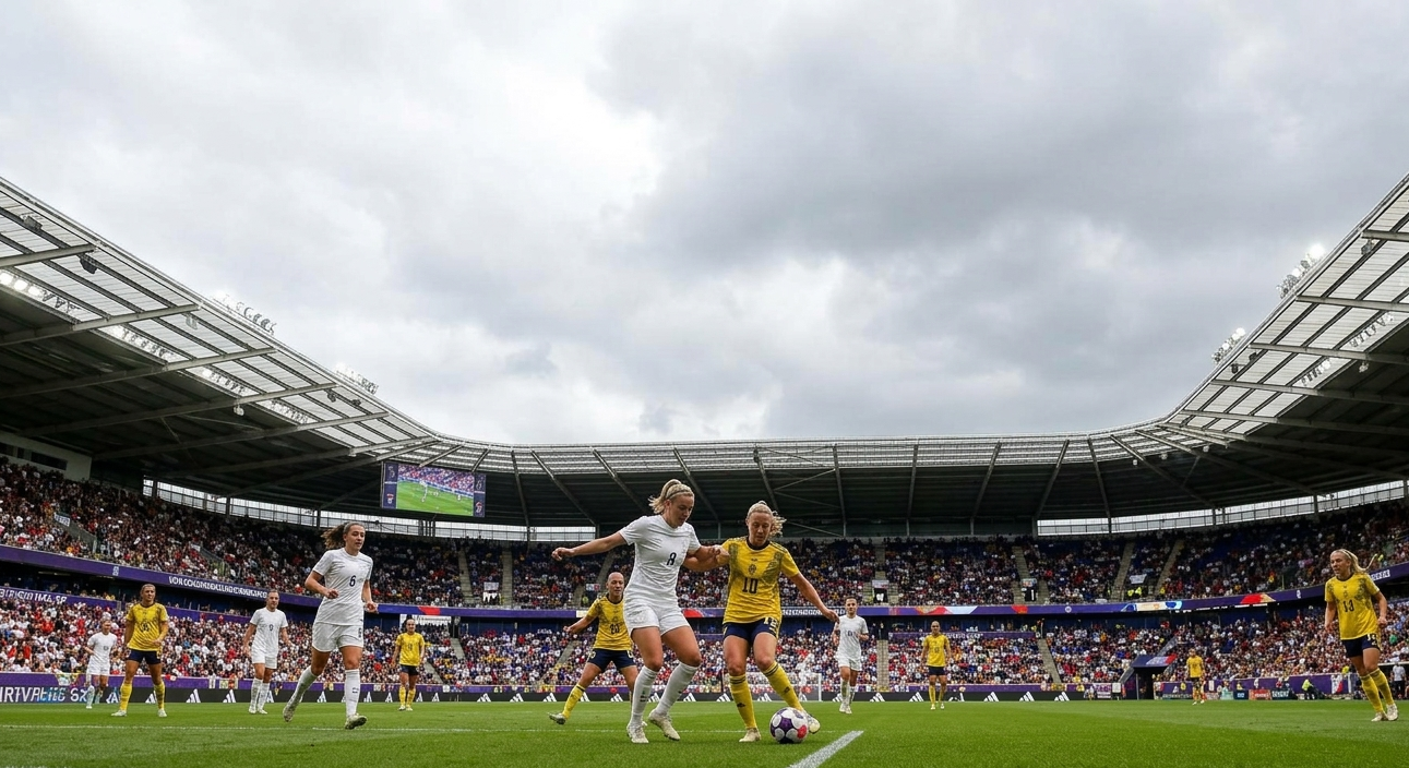 Wide view of the USWNT vs Colombia 2026 SheBelieves Cup match in Harrison New Jersey.