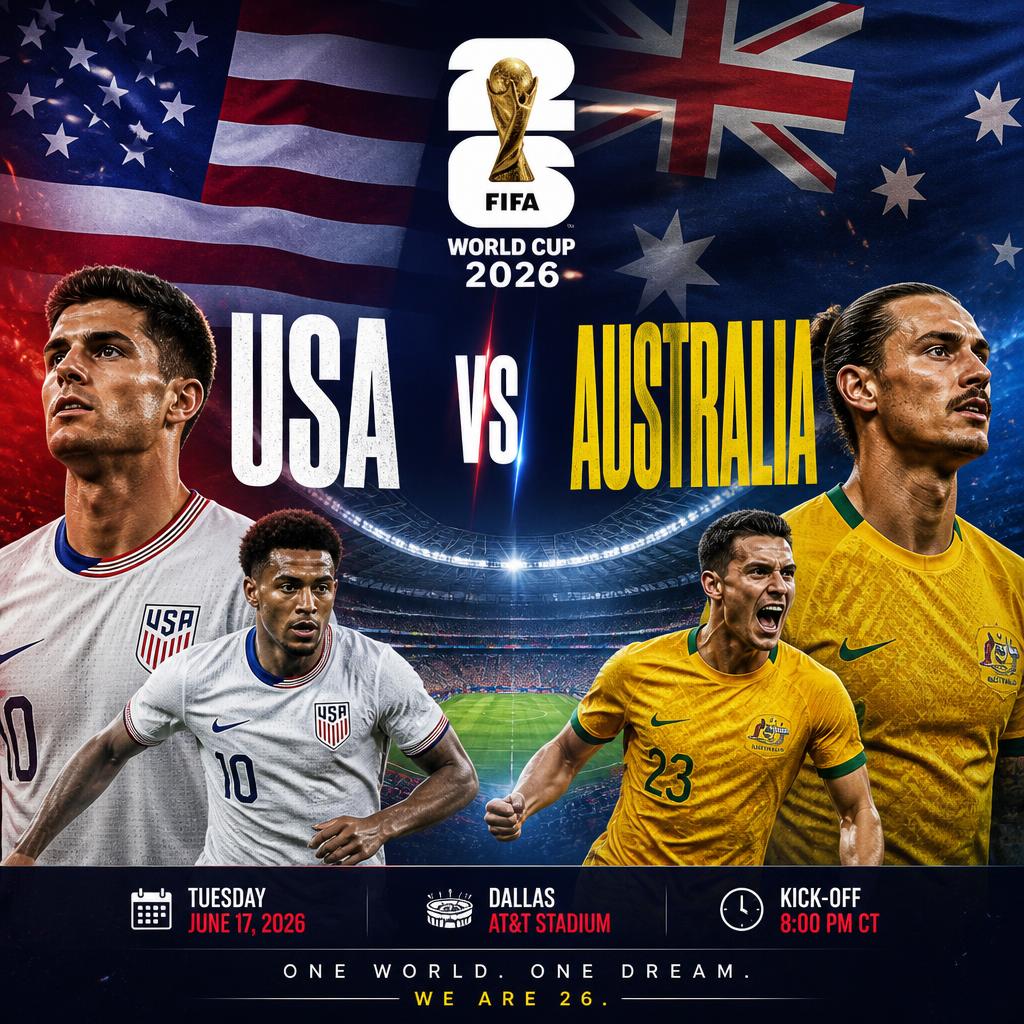 USA vs Australia World Cup Match Graphic