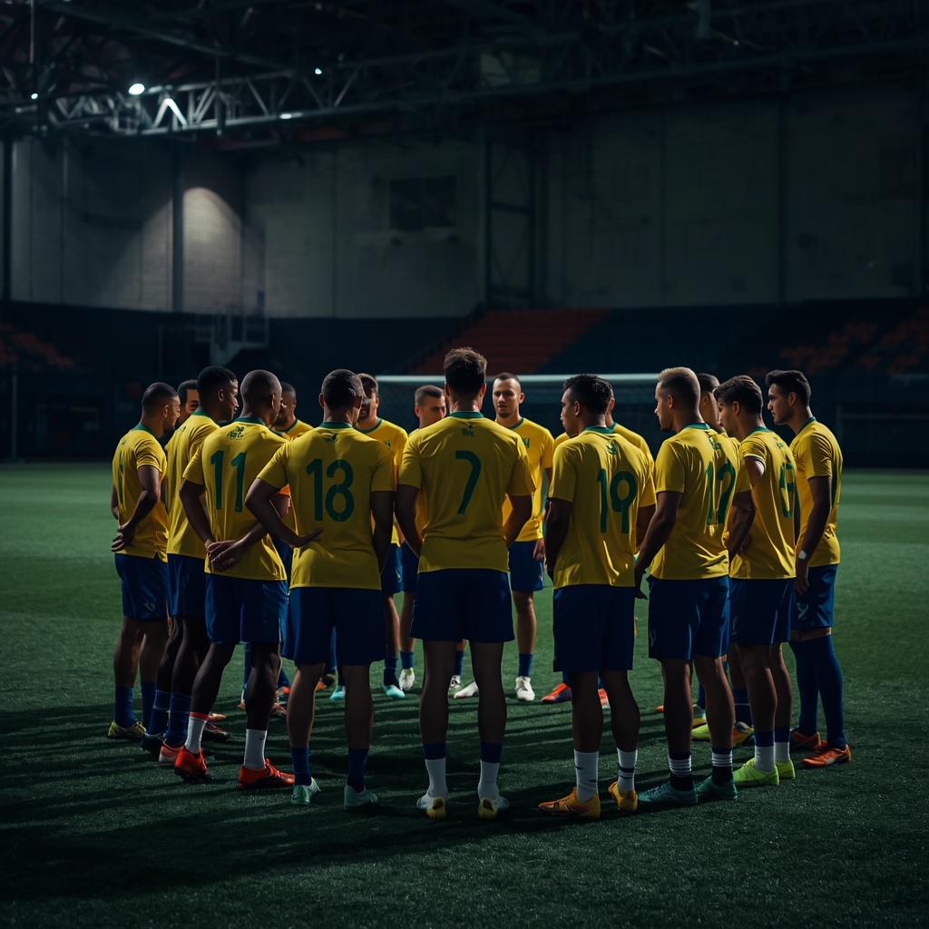 Neymar and his Brazil teammates during a training session in New Jersey.