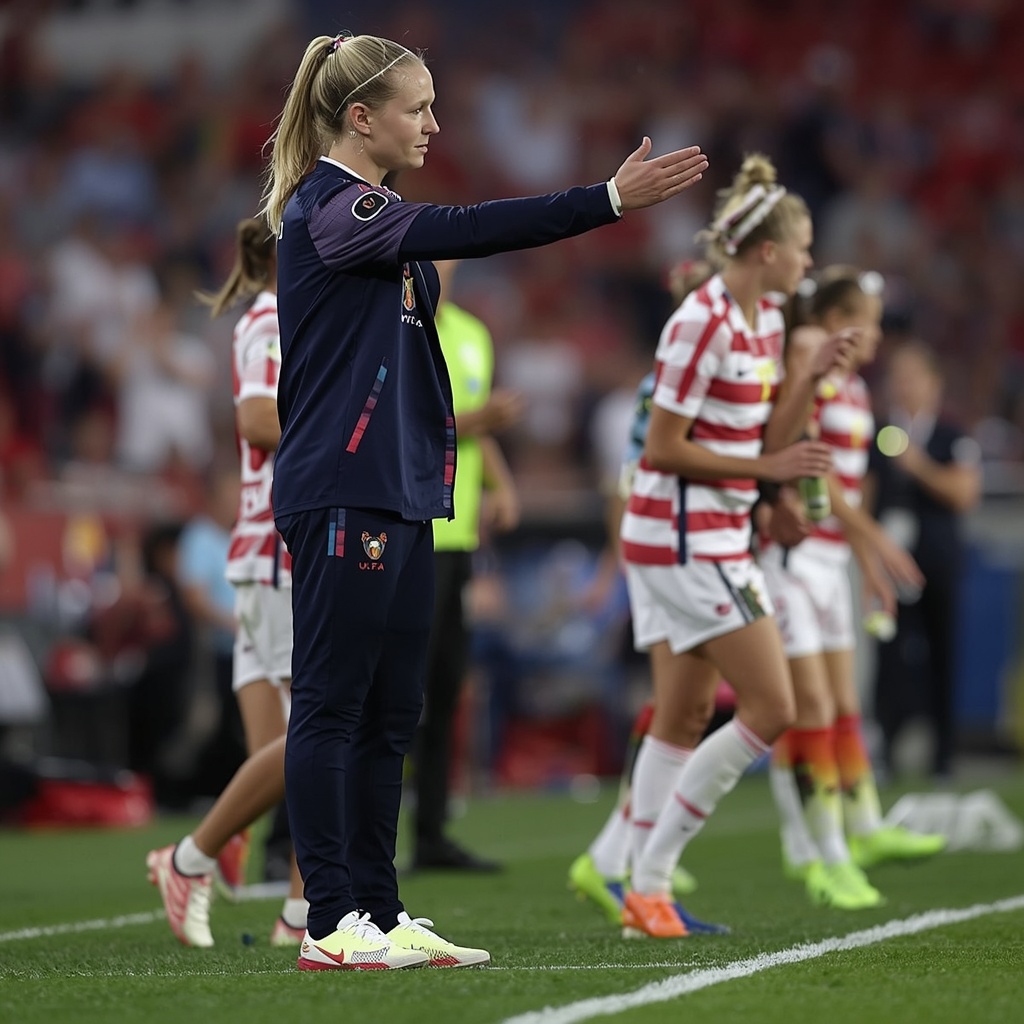 USWNT head coach Emma Hayes on the sideline during the 2026 season ahead of October matches against Spain