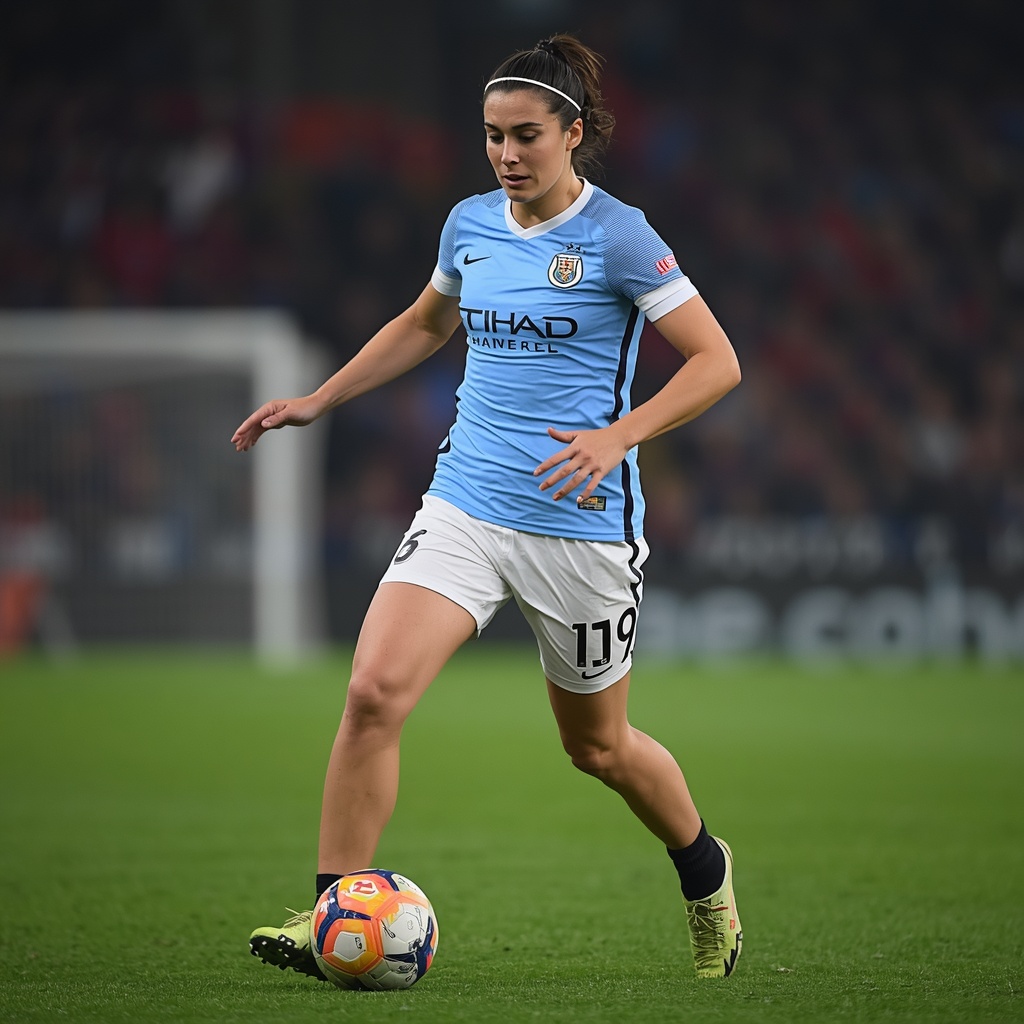 Original photo, 1200px+ wide, 16:9. Suggested subject: Alexia Putellas in a London City Lionesses kit or during her Barcelona farewell. Suggested filename: alexia-putellas-london-city-lionesses-2026.jpg.