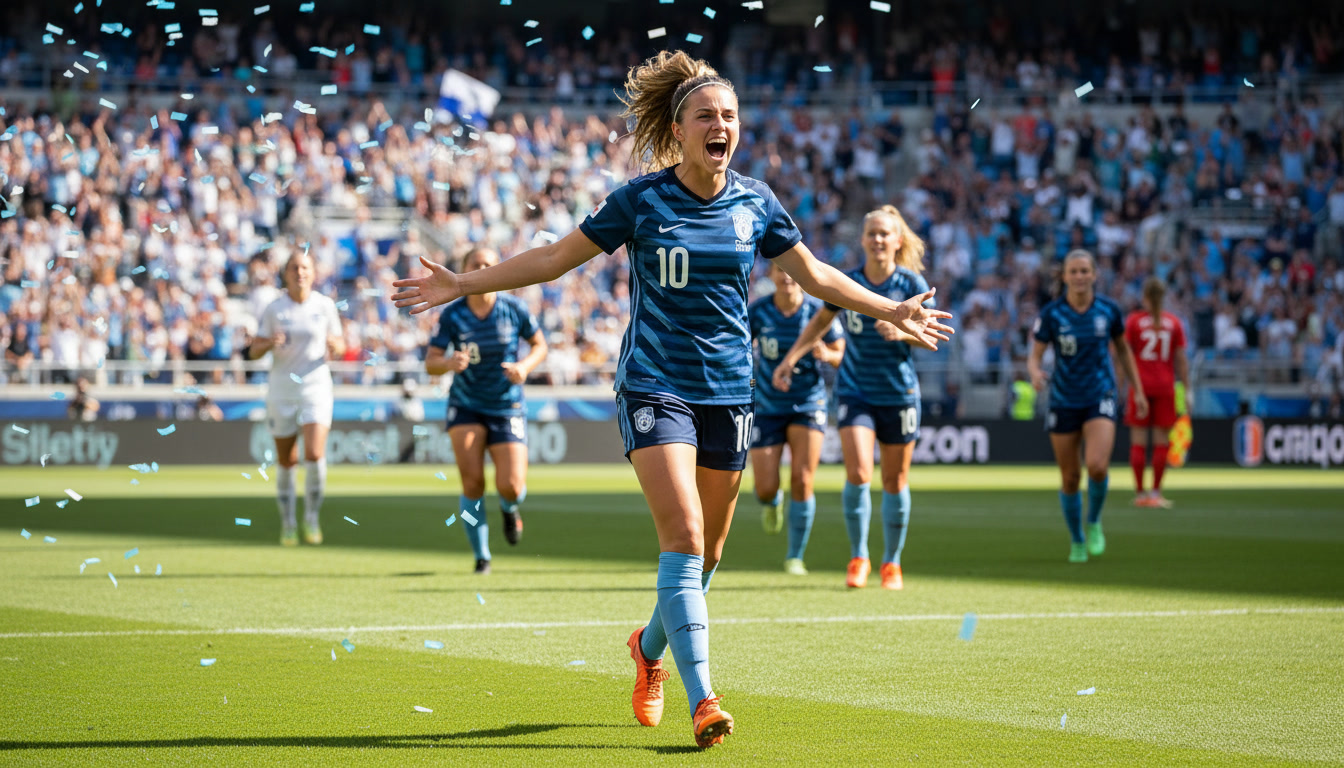 Evelyn Ijeh celebrates during North Carolina Courage's 5-0 win over Orlando Pride, in which she scored the NWSL's first Swedish hat trick