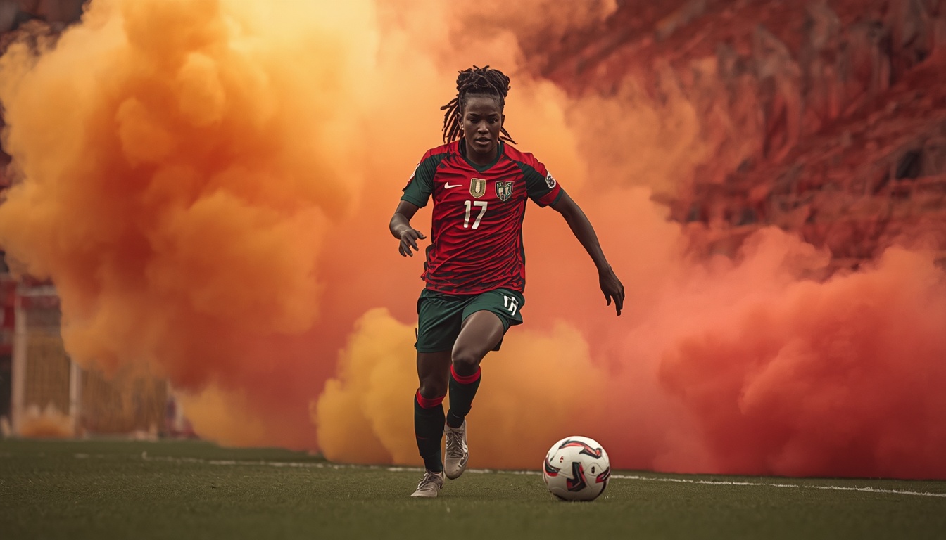 Temwa Chawinga celebrates for Malawi during the 2026 Women's Africa Cup of Nations